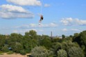 Koelner Seilbahn Gondel blieb haengen Koeln Linksrheinisch P524